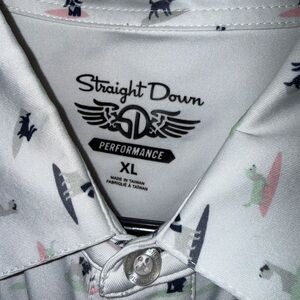 Straight Down Men's White Polo Shirt